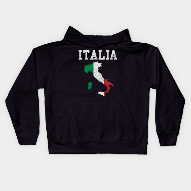 Italia Flag Map Italian Italy Italiano Kids Hoodie by E